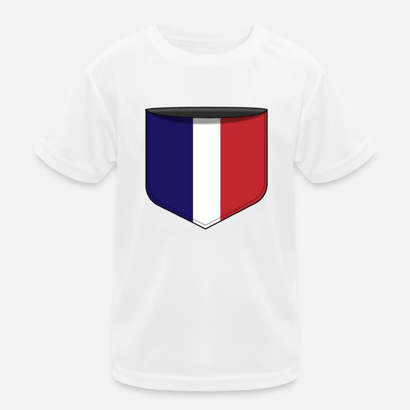 Frankreich Pocket Kinder Funktions-T-Shirt