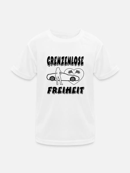 Auto - Kinder Funktions-T-Shirt - Weiß