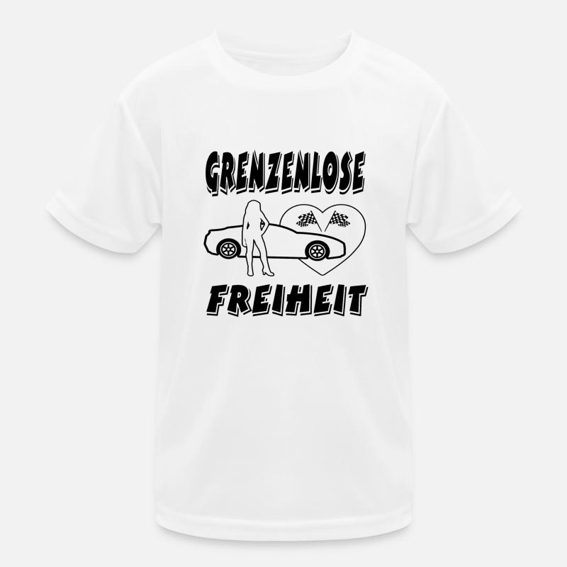 Auto - Kinder Funktions-T-Shirt - Weiß