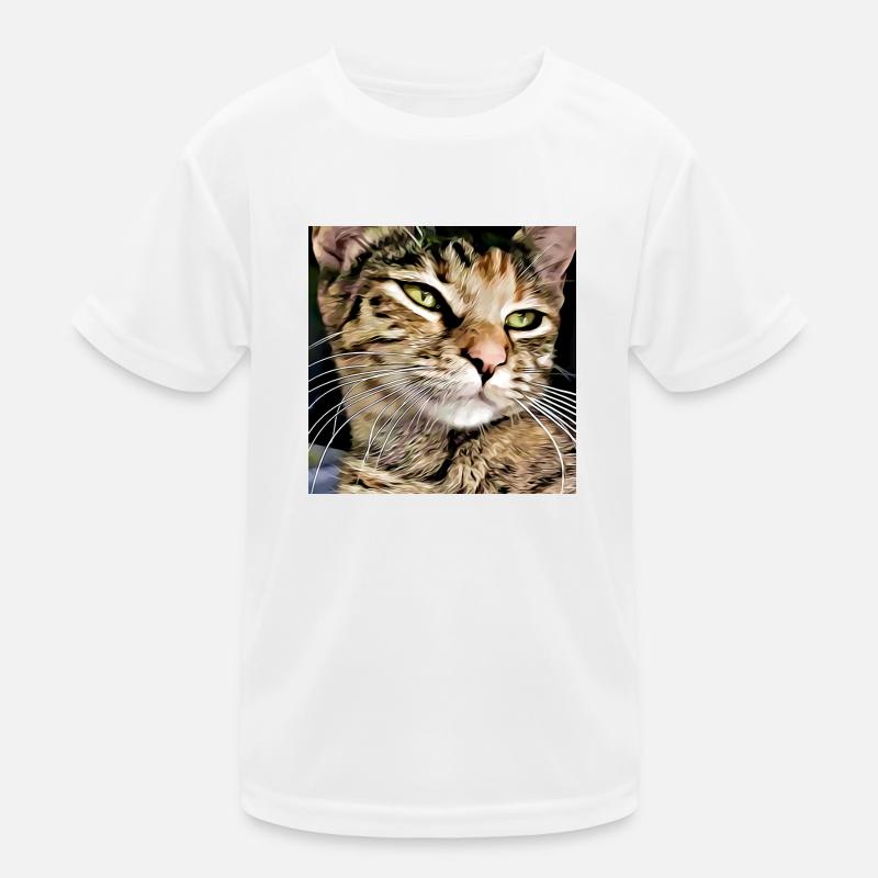 Tabby Katze Porträt Kinder Funktions-T-Shirt