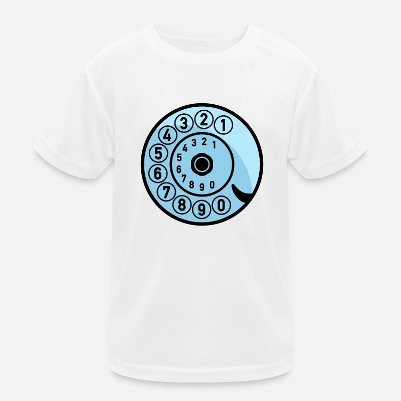 Wählscheibe Vintage Telefon anrufen Retro Technik Kinder Funktions-T-Shirt