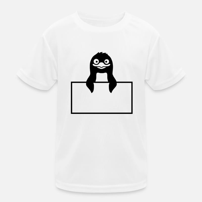 Insert Shield Penguin Text Kids Functional T-Shirt