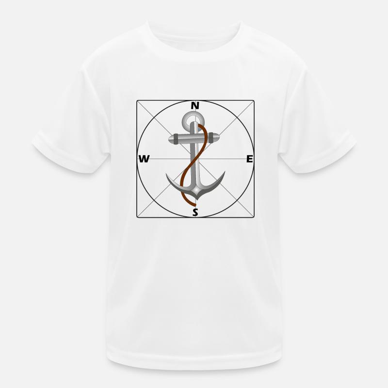 Anchor with Cardinal Points Kids Functional T-Shirt