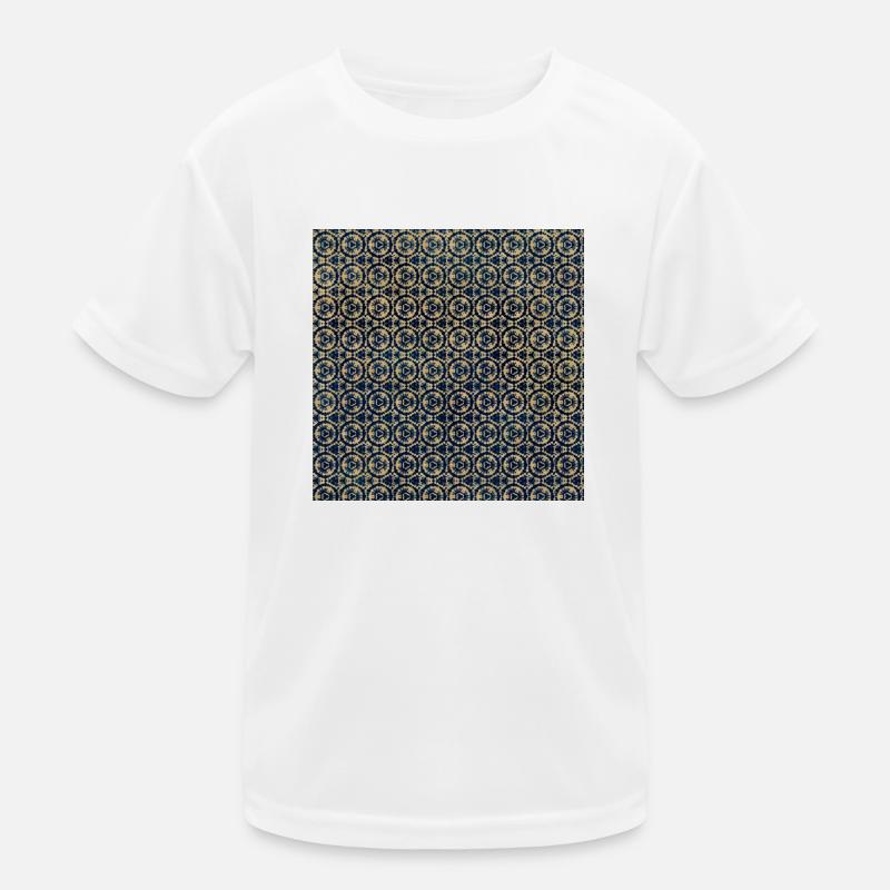 Gold Tie Dye Textile Pattern Kids Functional T-Shirt