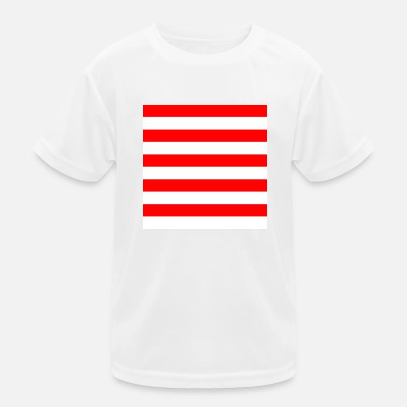 Bandes de drapeau rouges et blanches de couleur USA T-shirt sport Enfant