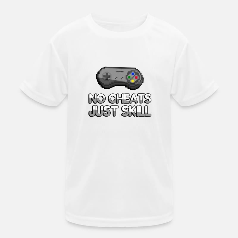 NO CHEATS JUST SKILL + SNES Controller - Gaming Kids Functional T-Shirt