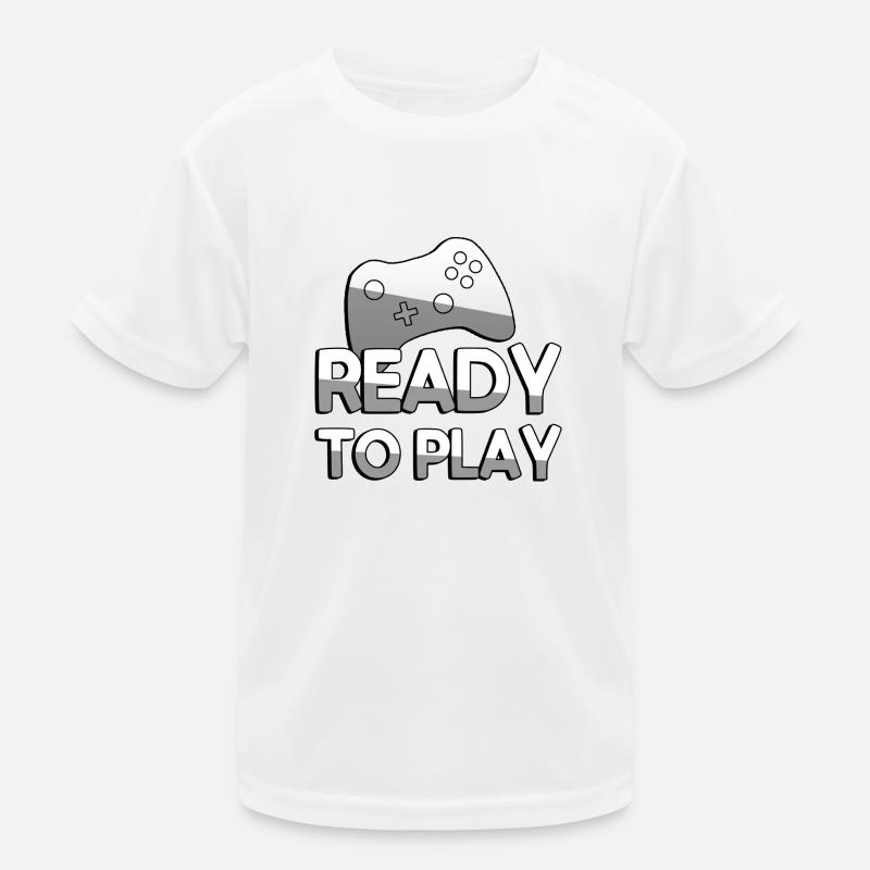 READY TO PLAY + Controller - Gaming Kids Functional T-Shirt