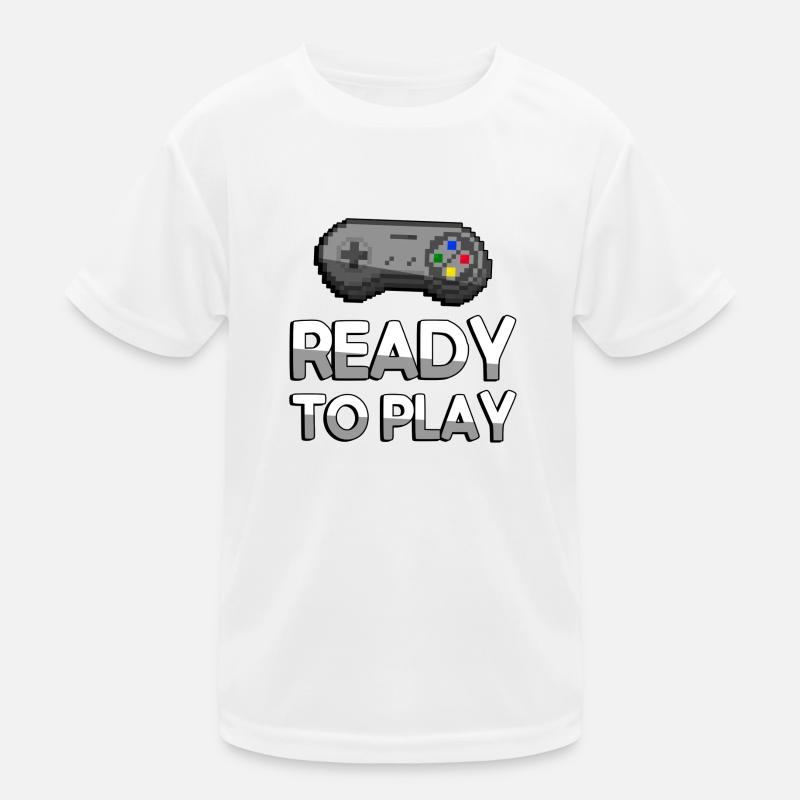 READY TO PLAY + SNES Controller - Gaming Kinder Funktions-T-Shirt