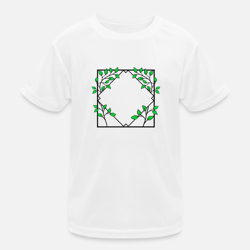 Square frame with branches decoration Kids Functional T-Shirt