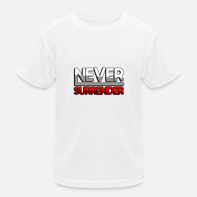 NEVER SURRENDER (Rot) - Gaming Kinder Funktions-T-Shirt