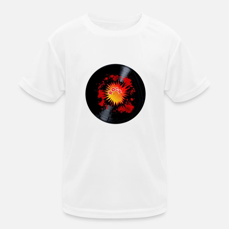 Exploding Rock Long Playing Record Kids Functional T-Shirt