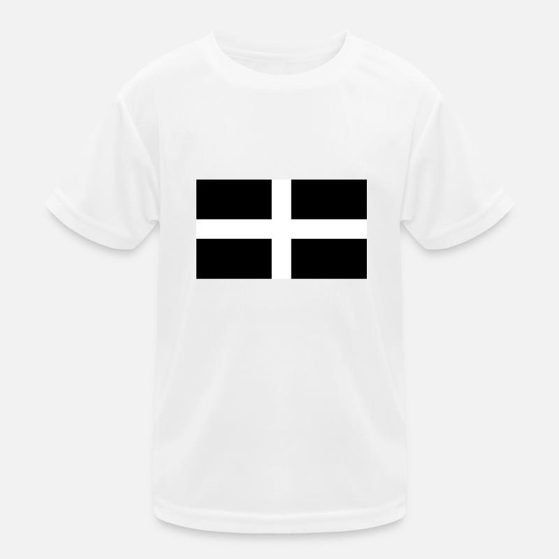Saint Pirans Flagge von Cornwall Kinder Funktions-T-Shirt