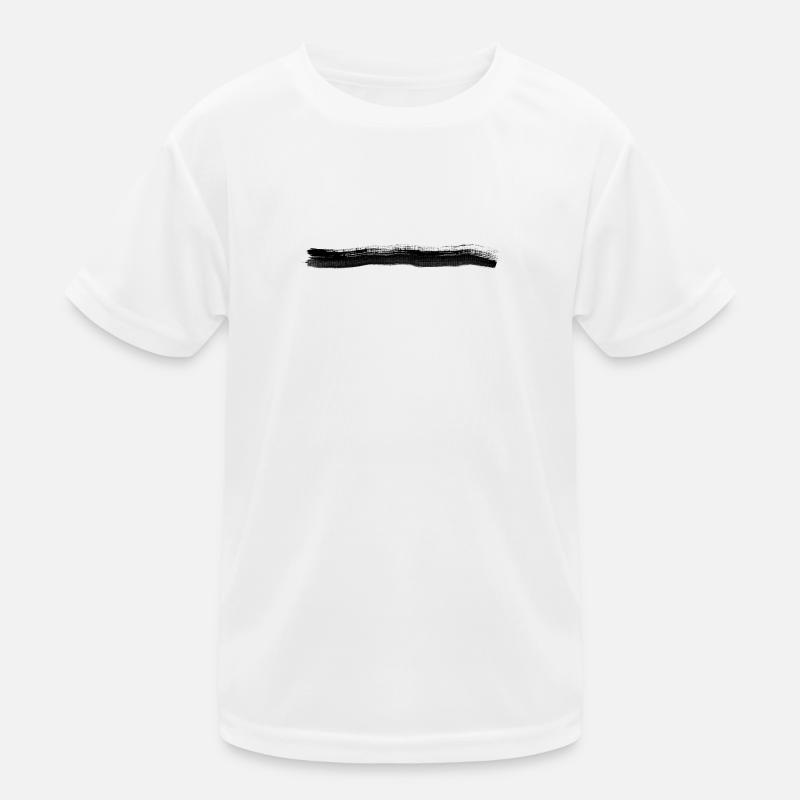 Black brush stroke line basic text Kids Functional T-Shirt