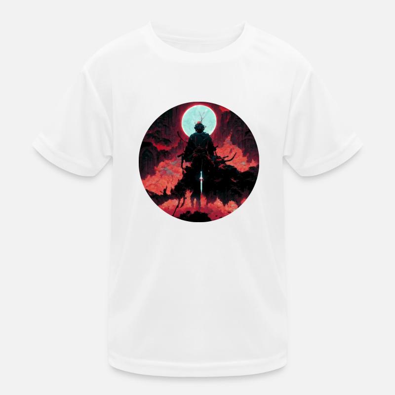 Devil Warrior with White Sword - Kids Functional T-Shirt - white