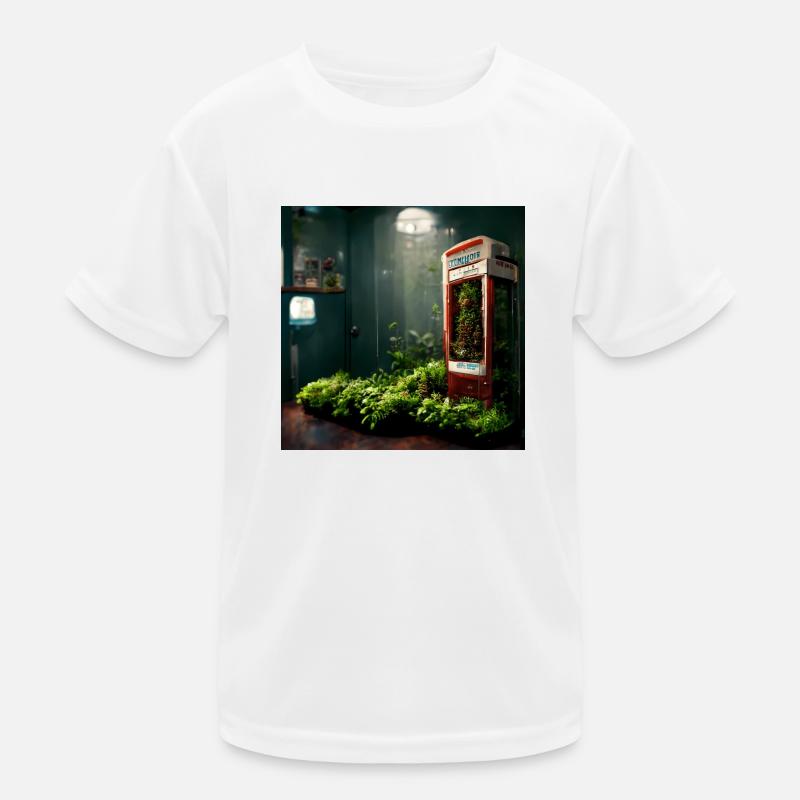 Telephone booth with plants Kids Functional T-Shirt