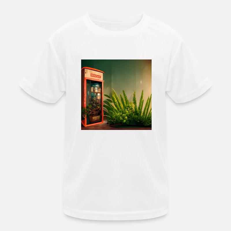 Telephone booth with plants Kids Functional T-Shirt