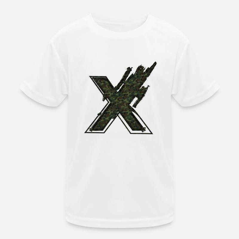 Symbol shape typography letter Alphabet X Kids Functional T-Shirt
