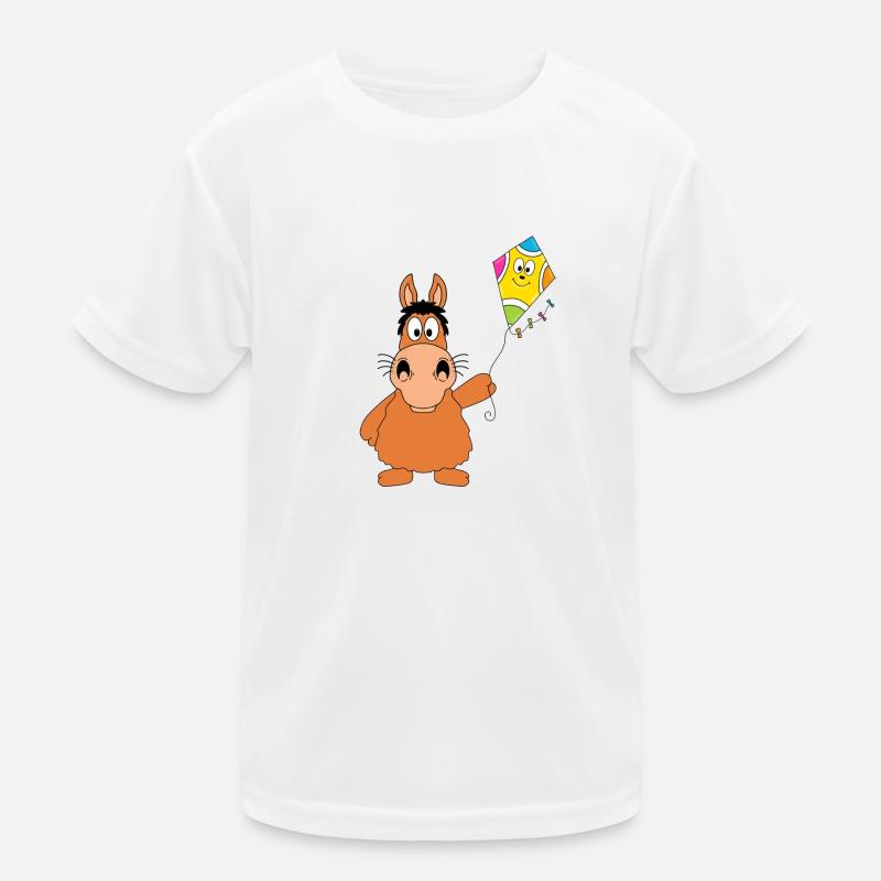 DRACHEN - PONY - PFERD - DRACHENSTEIGEN - KITE Kinder Funktions-T-Shirt