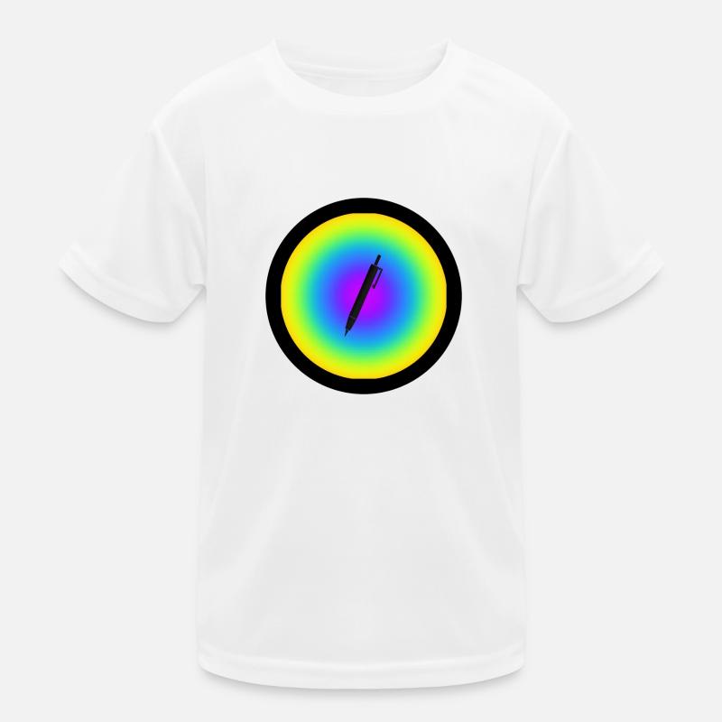 Bunter Kreis mit Stift Kinder Funktions-T-Shirt