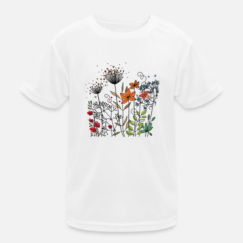 Blumen Kinder Funktions-T-Shirt