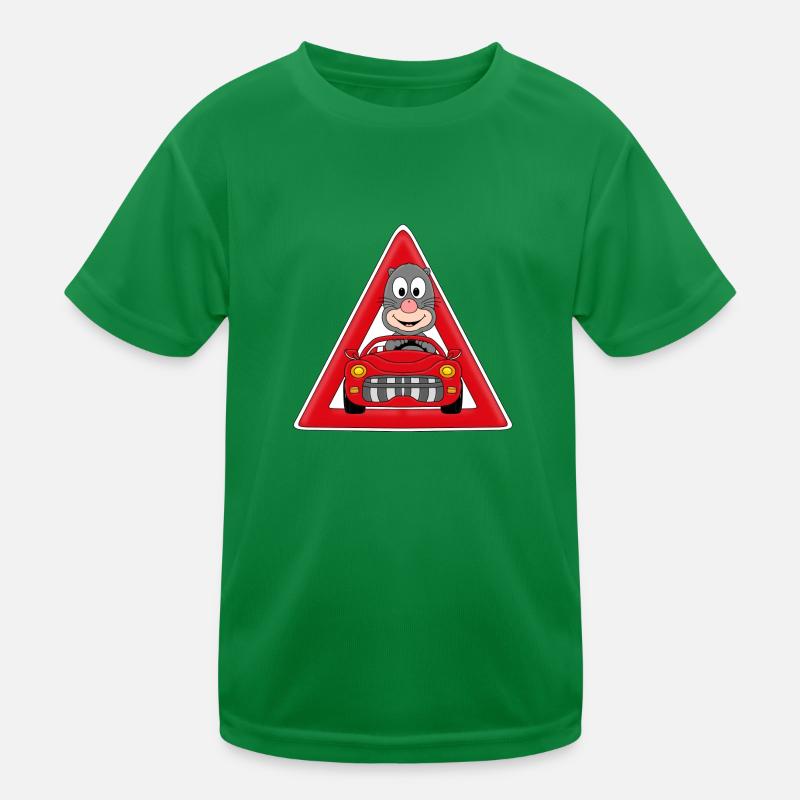 MAULWURF - AUTO - CABRIO - ACHTUNG - AUTOFAHRER Kinder Funktions-T-Shirt