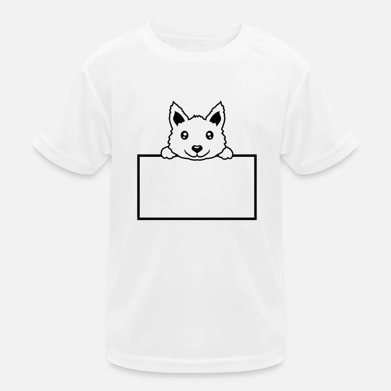 Text einfügen Hund Schild Kinder Funktions-T-Shirt