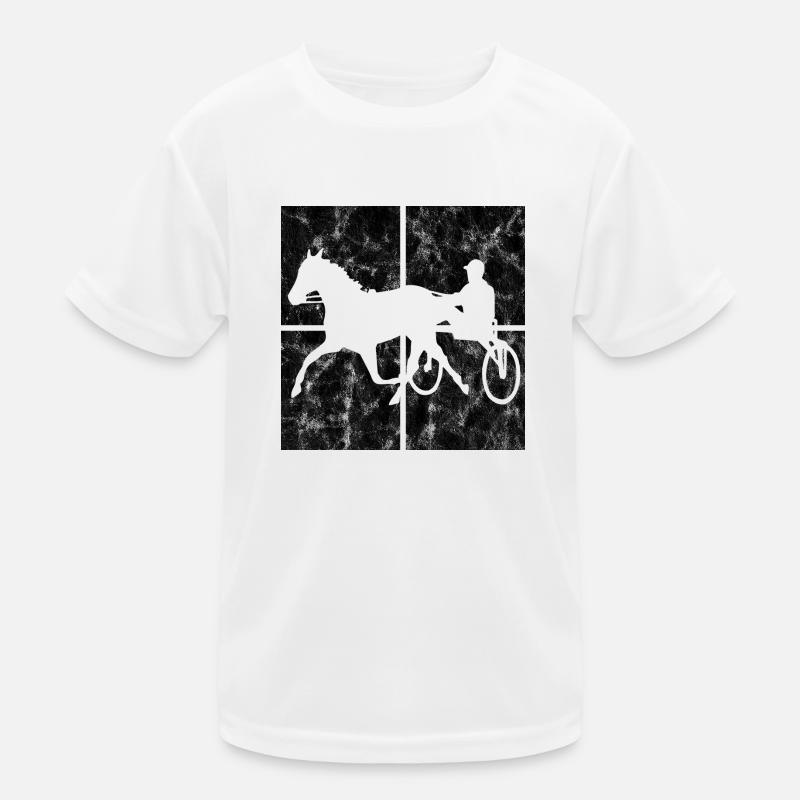 Traber Trabrennen in retro oder vintage Style Kinder Funktions-T-Shirt