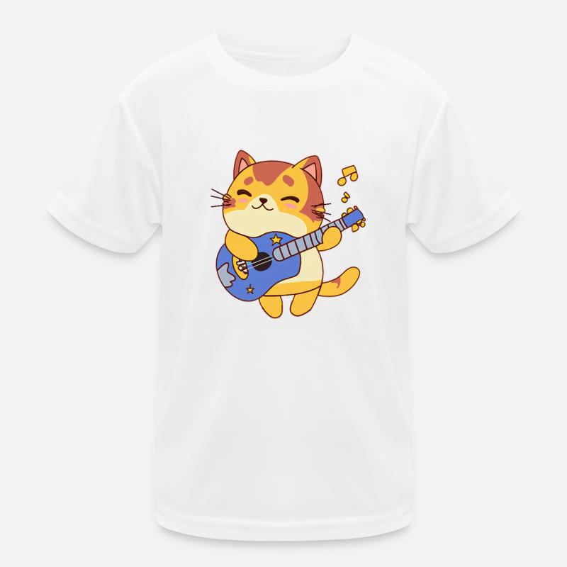 Gitarrist Katze Kinder Funktions-T-Shirt