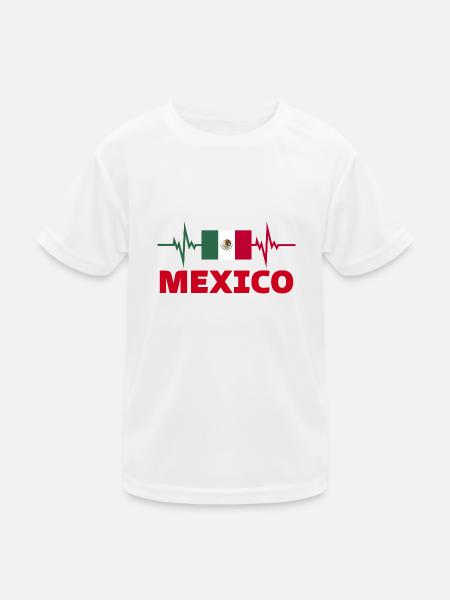 Mexiko Fußball 2022 Herzschlag Mexiko - Kinder Funktions-T-Shirt - Weiß