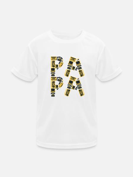 Retro Papa - Kinder Funktions-T-Shirt - Weiß