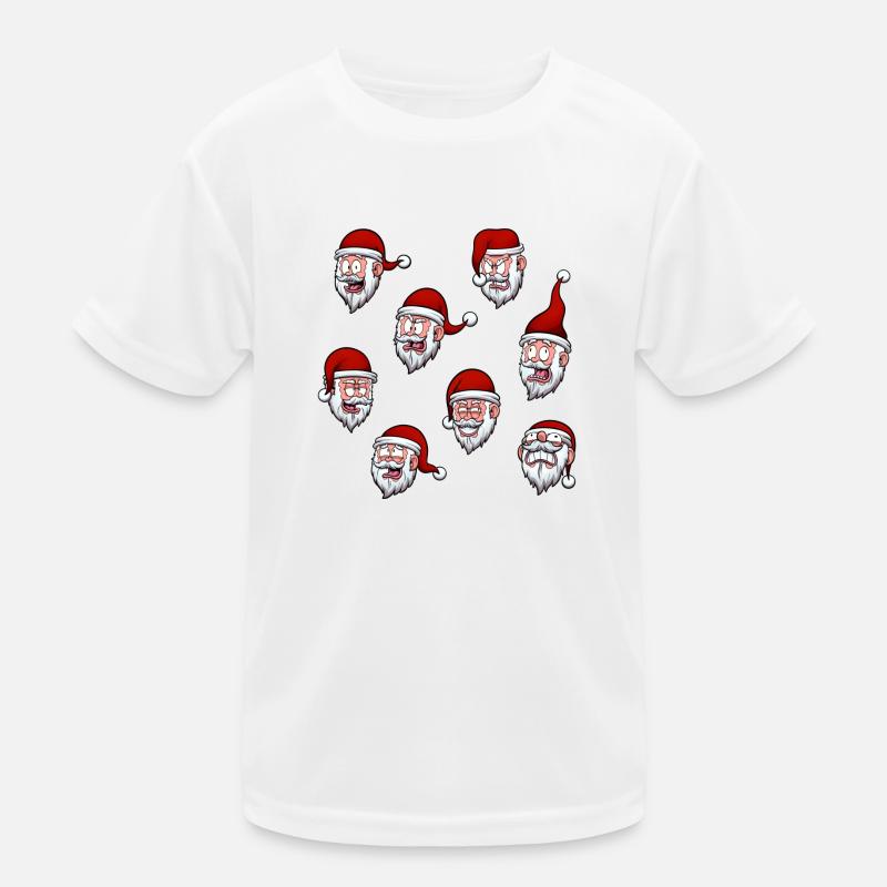 Weihnachtsmann-Köpfe Kinder Funktions-T-Shirt