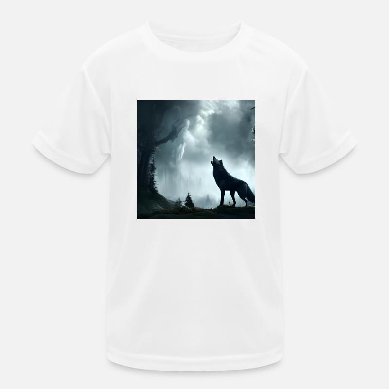 Brüllender Wolf Kinder Funktions-T-Shirt