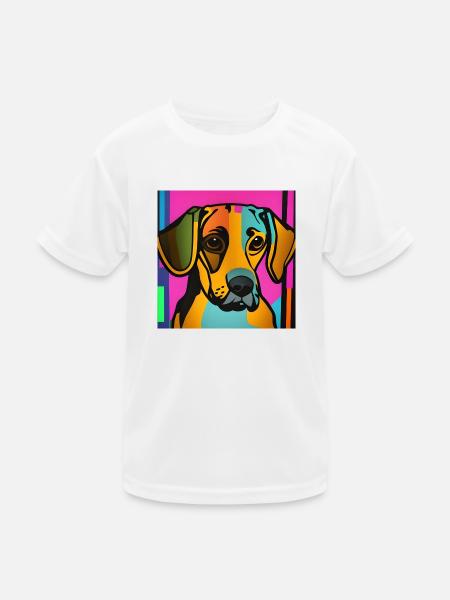 Chien Pop Art - T-shirt sport Enfant - blanc - Devant