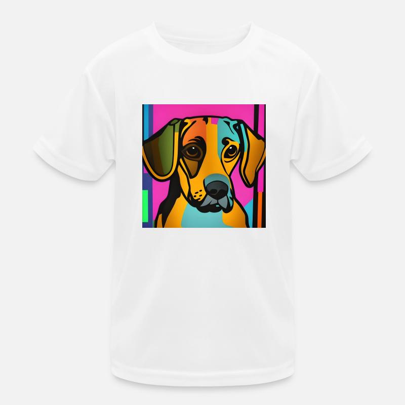Hund Pop-Art Kinder Funktions-T-Shirt