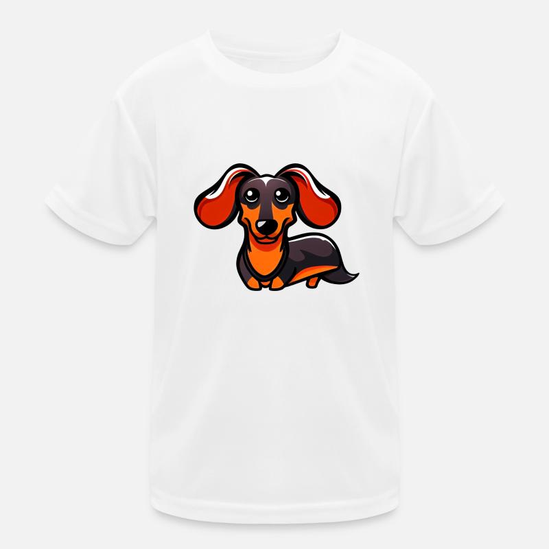 Dackel Süßer Kinder Funktions-T-Shirt