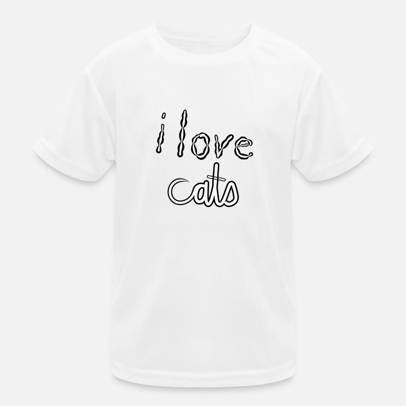 ICH LIEBE KATZEN Kinder Funktions-T-Shirt