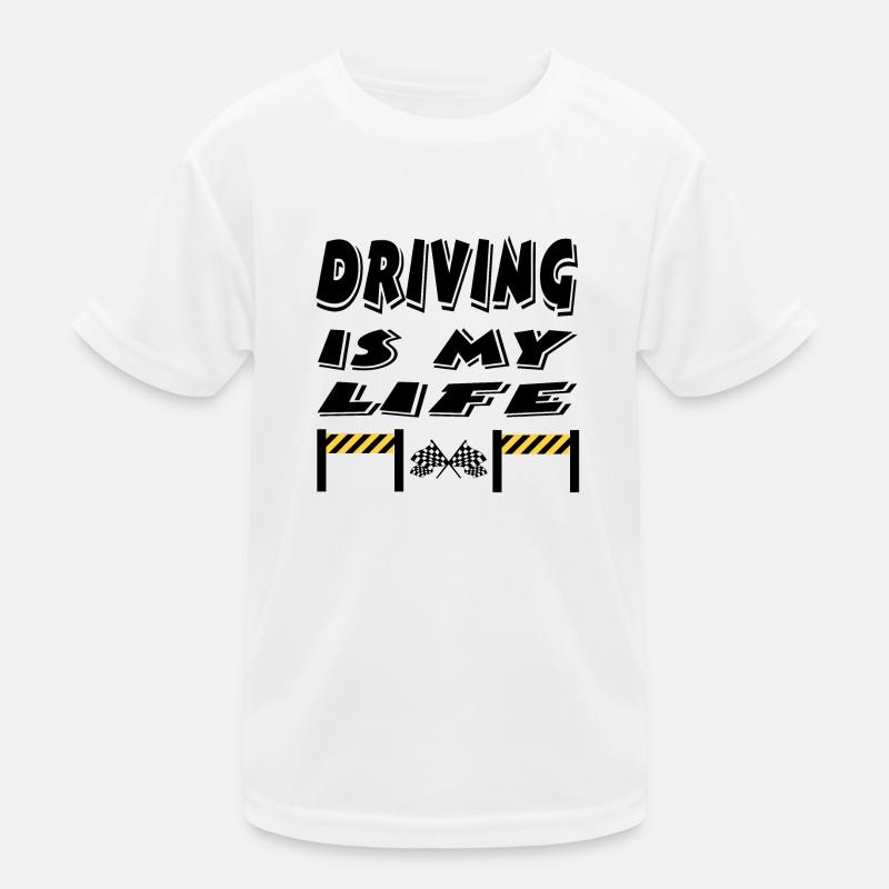 Auto - Kinder Funktions-T-Shirt - Weiß