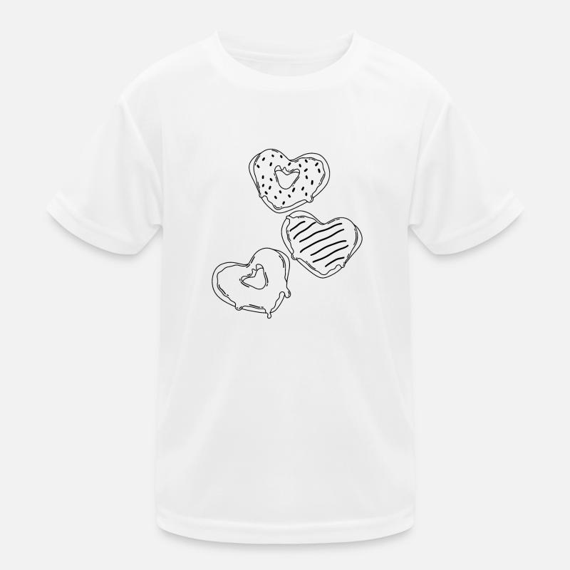 Herz-Donuts Valentinstag 90er Kinder Funktions-T-Shirt
