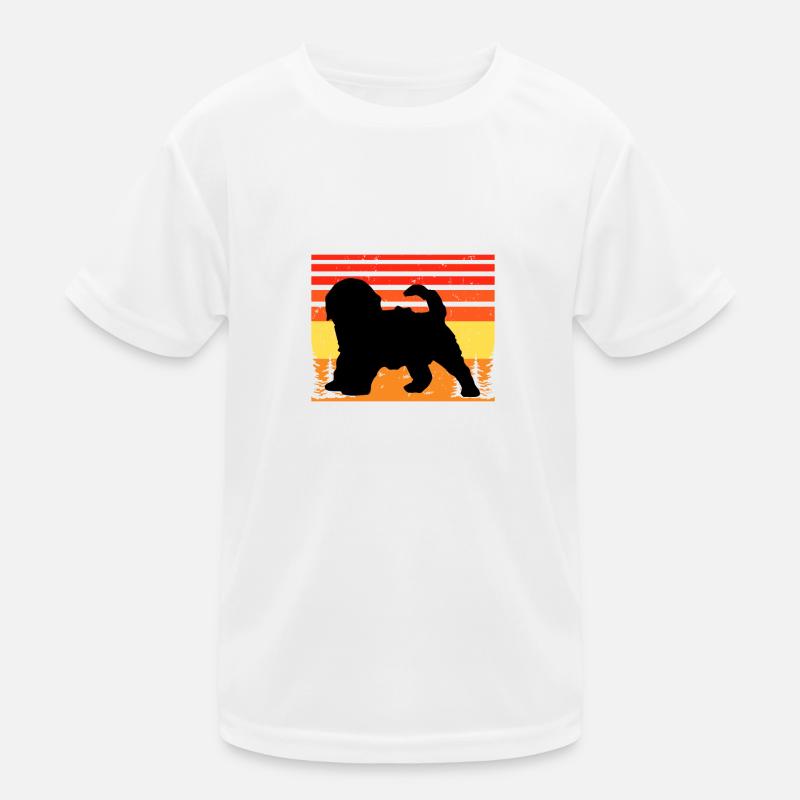 Cockapoo Dog Lover Silhouette Vintage Sunset Kids Functional T-Shirt