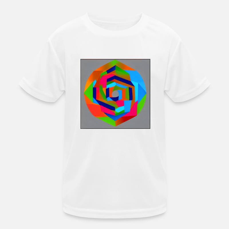 Abstract Geometry Rose Kids Functional T-Shirt
