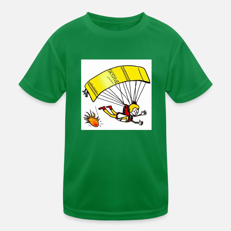 Skydive - Fallschirmspringer Comic Kinder Funktions-T-Shirt