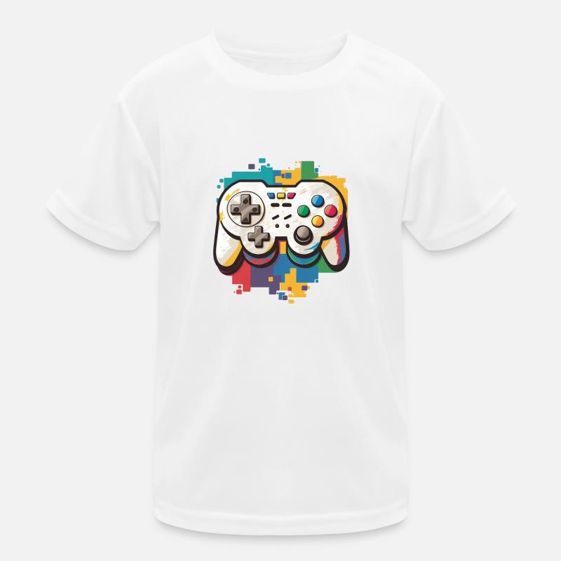 Ultra farbenfroher Videospiel-Controller Kinder Funktions-T-Shirt