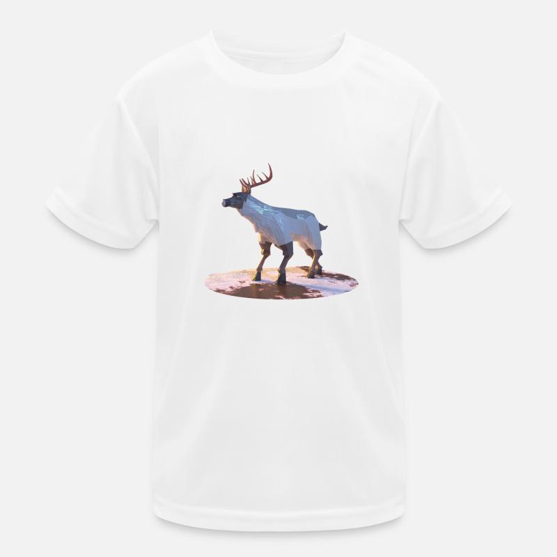 Low Poly Rentiere Kinder Funktions-T-Shirt