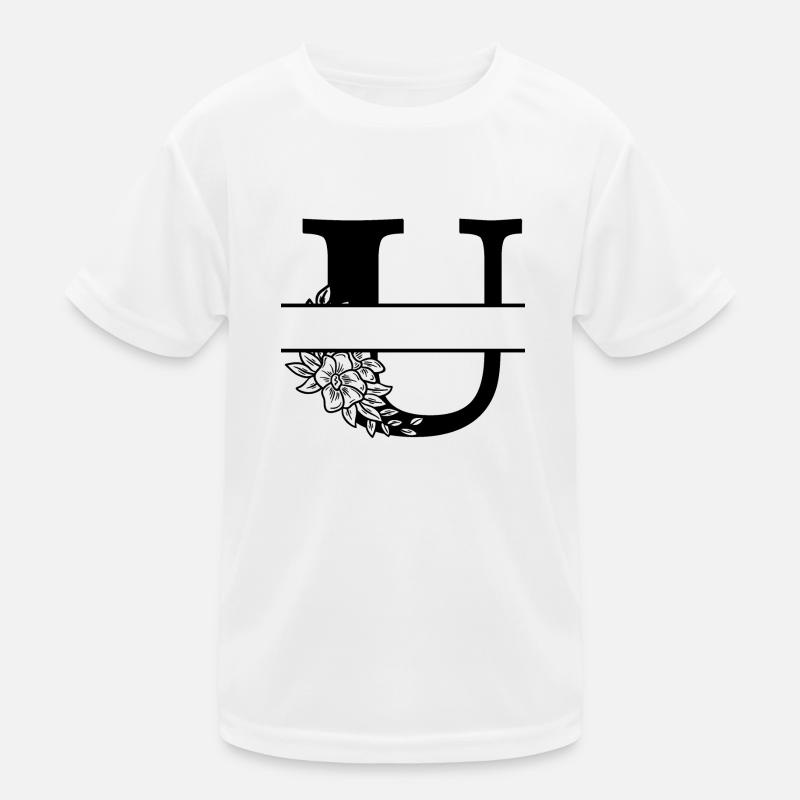Personalisierter Blumenbuchstabe U Kinder Funktions-T-Shirt