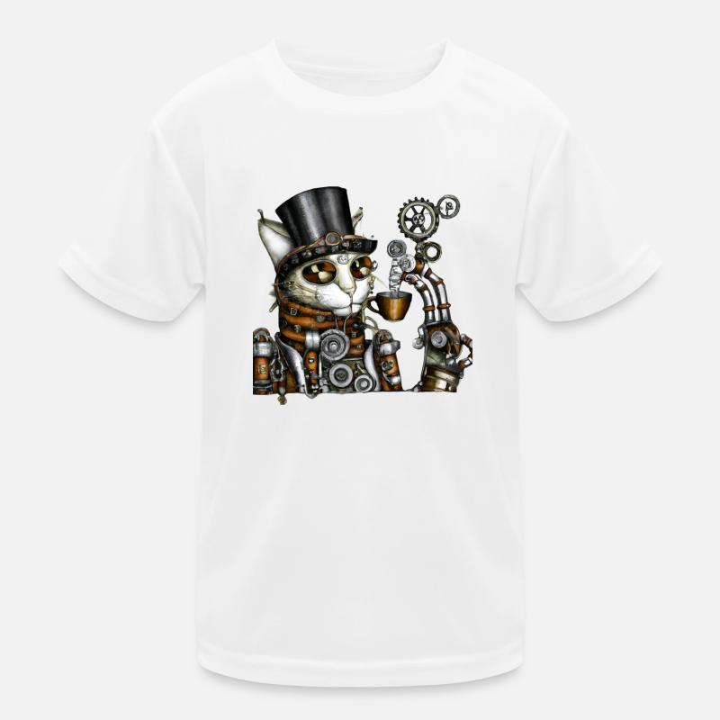 Steampunk Katze Kinder Funktions-T-Shirt