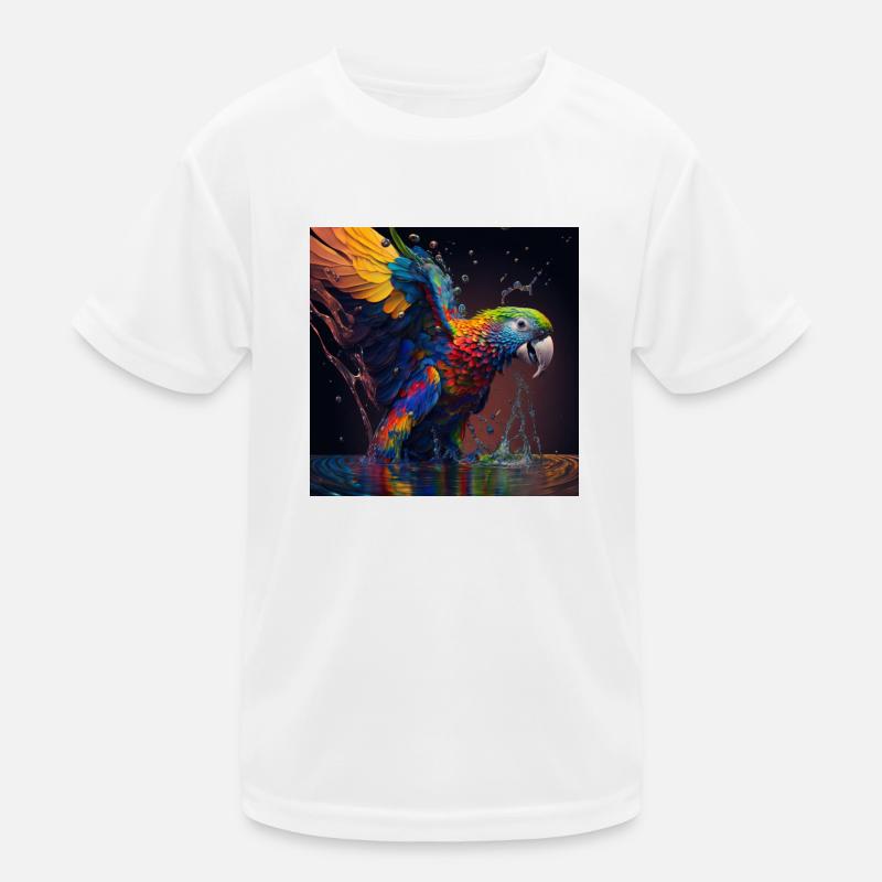 Colored parrot, unique design Kids Functional T-Shirt