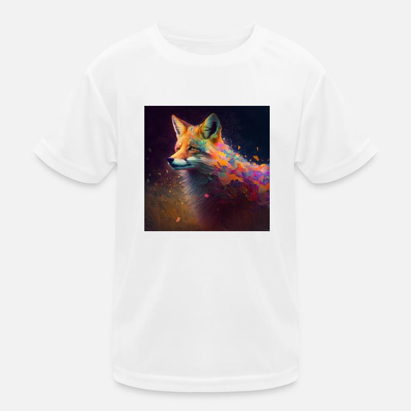 Farbiger Fuchs, einzigartiges Design Kinder Funktions-T-Shirt