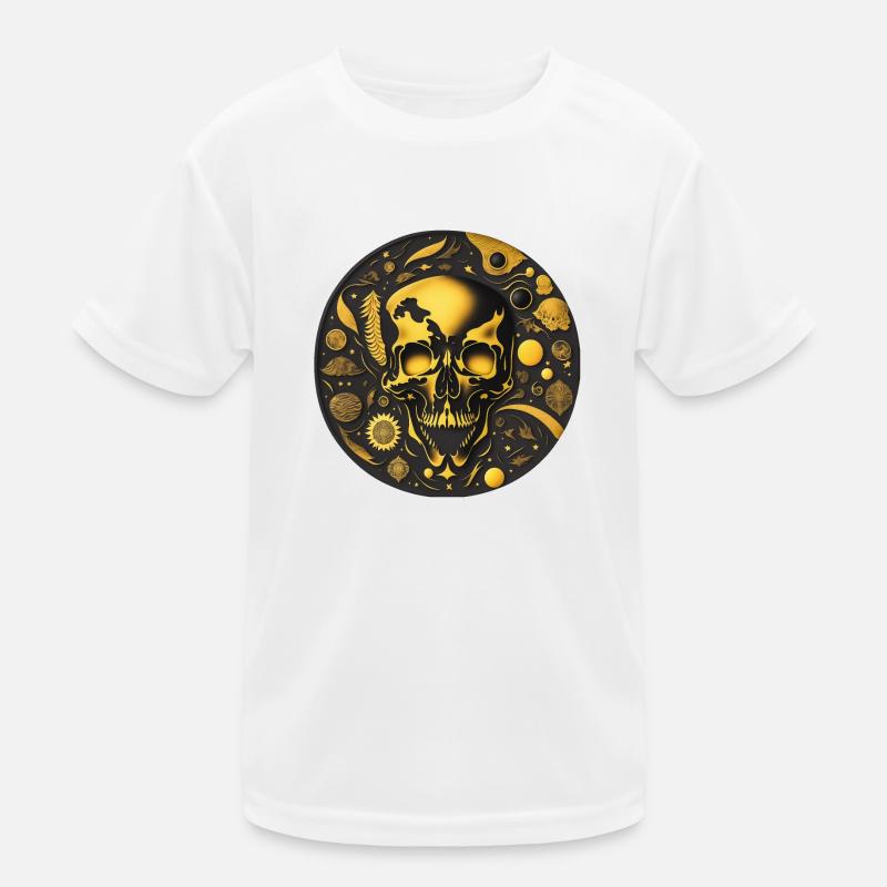 Skull Art Round Kids Functional T-Shirt