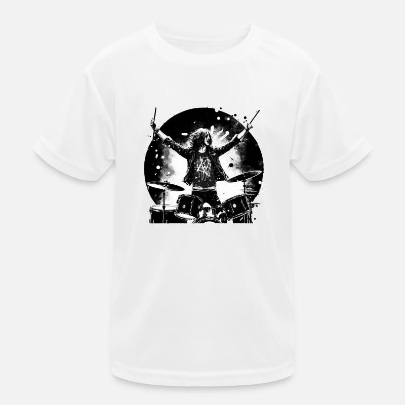 Drummer crazy boy Kinder Funktions-T-Shirt