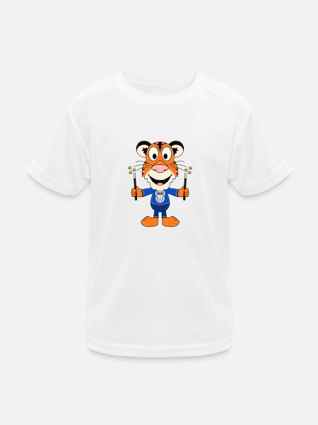 ZAUBERER - TIGER - ZAUBERN - ZAUBEREI - TIER - Kinder Funktions-T-Shirt - Weiß - Vorne
